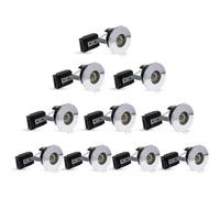 10X Paul Russells Gu10 Fir Downlight Polished Chrome Bezel Recessed Ceiling Downlight Ip65 Twist & Lock Can Fitting