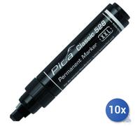 10x Pica Market Permanent Marker Pica Classic 528 XXL Black