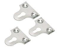 10x Picture Hanging Plates Mirror Glass Frame Hanging 32mm Slotted Fixing Plates Chrome Plated Secure Flat Picture Frame Hanger Bracket