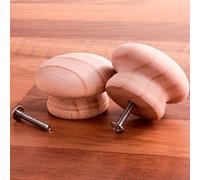 10x Pine Knob Handles 50mm Wood Cupboard/Drawer Pull Handle
