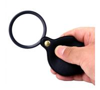 10X Pocket Magnifying Glass,mini Folding Magnifier With Black Leather Case 360° Rotating Magnifier suitable For Reading books magazines jewelry