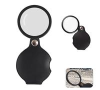 10X Pocket Magnifying Glass, Small Magnifying Glass with Rotating Protective Holster, Portable Handheld Folding Mini Magnifier Glasses for Reading Stamps Jewelry Watch Hobby Crafts Close Work Senio