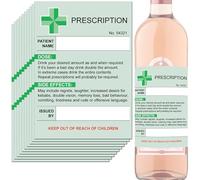 10x Prescription Alcohol Wine Medical Bottle Gift Funny Drinks Sticker Label Fun Gifts for Women Men Teacher Get Well Soon Present Prosecco Gifts Birthday Dad and Mum. Pack of Ten