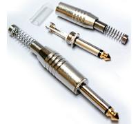 10X Pro Quality 6.35mm 1/4" Mono Jack Plug Solder Connector Guitar Audio Headphone