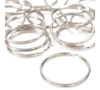 10x Quality 50mm Keyring Split Ring Set Heavy Duty Large Nickel Key Loop Sprung Hoop