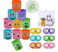10x Random Crazy Face Magic Spring Toys, Plastic Coil Springy Fun for Kids, Goody Bag Filler Stocking Fillers for Kids Christmas Party Bag Fillers Fun Fidget Stress Relief Sensory Toys Size 6.5cm