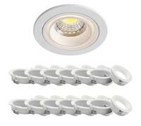 10x Recessed Frame Matt White Ø92 mm for GU10 Bulbs Round, Die-Cast Aluminum