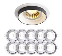 10x Recessed Light Frame Mextronic Mattes White 919W Ø65mm GU10, Round, IP20