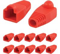 10x Red RJ45 Strain Relief Network Cable CAT5/6 Connector Boot Cover Cap End