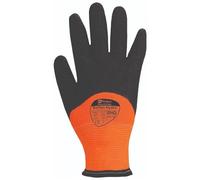 10x Reflex Hydro Hi-Vis Thermal Lined Coated Gloves for Workwear Construction Transport Garden, Thermally Insulated Glove Tear & Puncture Resistant - Size 8 Medium