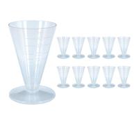 10x Reusable Medicine Measuring Measure Cups 40ml Clear Plastic Graduated Conical Bulk