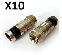 10x RG6 F-Connectors Compression Crimp Male Plugs-Outdoor Satellite Coax Cable