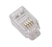 Loops 10x RJ11 RJ12 Gold Crimp Plugs 6P4C 4 Contact Pin End Connector ADSL FAX