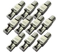 10x RJ45 CAT6a Tool less Connectors & Boot FTP Shielded Outdoor Ethernet Plugs