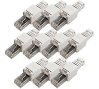 10X Rj45 Cat6A Tool-Less Connectors & Boot - Utp Ethernet Plugs - No Crimp Tool