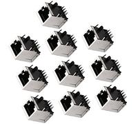 10x RJ45 Network Ethernet Female Socket, 8 Pin Female PCB Right Angle Board Jack Connector 8P8C Single Network Port Crystal Head Socket 15.7 * 18mm Network Interface