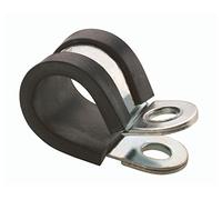 10x Rubber Lined Steel Strong P Clip Clips Hose Pipe Clamps Cable Wire (6mm)