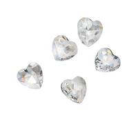 10x / Set Pointed Bottom Nail Rhinestones Heart Charms Rectangular Nails Art Crystals
