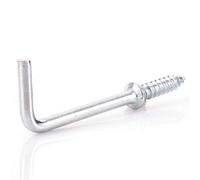 10x Silver Shouldered Dresser Hooks - 30mm/1.25" Screw in Square L Shape Hooks