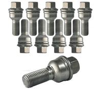 10x silver Wheel bolts M14x1.5 ball seat 2-piece R14 for Audi A8 4H A8 4H Long A
