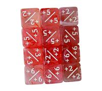 10x Six-Sided Counting Dice for Math Teaching for Board Games, Addition And Subtraction, Card Game Accessories in, Red
