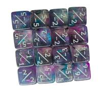 10x Six-Sided Counting Dice for Math Teaching for Board Games, Addition And Subtraction, Card Game Accessories in, Green Purple