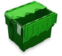 10x Small 25 Litre Attached Lid Container/Storage Box in Green