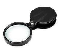 10X Small Pocket Magnifier Glass, Mini Folding Magnifying Lenses with Rotating Protective Leather Sheath for Seniors Reading, Inspection, Kids for Exploration, Elders Gift, 2 3/8'' Lens Size