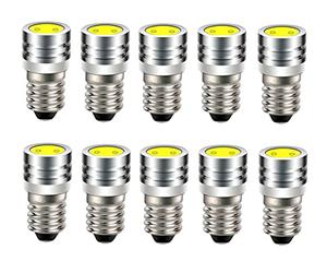 10x SMD LED E10 Bulb Screw Thread 6 V Volt Xenon White Bicycle 1 W 6000 K