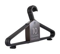 10x Space Saving Shiny Plastic Coat Hanger with Trouser Bar Skirt Hook