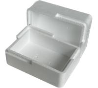 10x THERMO INSULATION POLYSTYRENE BOXES 155 x 100 x (45+45) mm, WALL THICKNESS: 15mm FOR FOOD FISH REPTILES WORMS MEDICATION PERISHABLE GIFT GOODS ITEMS COOL OR WARM TEMPERATURE PACKAGING RESTAURANT