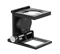 10X Three Folding Magnifier Desk With Lights - Foldable Portable Pocket Reading Magnifier - Optical Glass Loupe for Sewing Printing Repairing With Scale Base