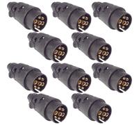 10x Trailer 7 Pin Plug 12V Male Replacement for John Deere David Brown JCB Backhoe Tractor