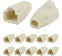 10x White RJ45 Strain Relief Network Cable CAT5/6 Connector Boot Cover Cap End