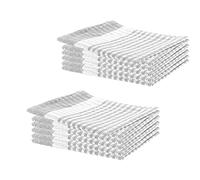 10x Wonderdry Large Tea Towels 100% Cotton Super Absorbent Long Lasting Kitchen Cleaning Drying Towels Dish Bar Cloth (Silver)