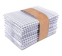10X Wonderdry Tea Towels Set 100% Cotton Kitchen Dish Bar Cloths Cleaning Drying (Silver)