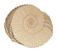 10x Wooden Ammonite Fossil Craft Shape 3mm Ply Dinosaur Prehistoric Shell(10 x 10.7cm,No Hole)