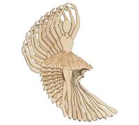 10x Wooden Ballet Silhouette En Pointe Craft Shape 3mm Ply Dance(15 x 6.9cm,No Hole)