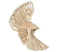 10x Wooden Ballet Silhouette En Pointe Craft Shape 3mm Ply Dance(18 x 8.3cm,Hole Top Centre)