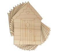 10x Wooden Beach Hut Dimond Window Craft Shapes 3mm Plywood Seaside Holiday(15 x 10.5cm,No Hole)