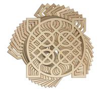 10x Wooden Celtic Knot Circle Square Detailed Craft Shapes 3mm Plywood Patterns(8 x 8cm)