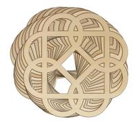 10x Wooden Celtic Knot Flower Square Basic Craft Shapes 3mm Plywood Patterns(15 x 15cm)