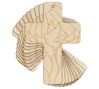 10x Wooden Christian Cross with a Pentecost Design Craft Shape 3mm Plywood(18 x 12.6cm,Hole Top Centre)