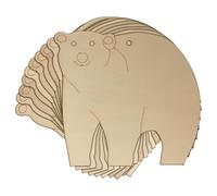 10x Wooden Comic Polar Bear Standing Craft Shapes 3mm Plywood Animal Wild(6 x 6.5cm,Hole Top Centre)