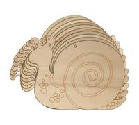 10x Wooden Comic Snail Side on Craft Shape in 3mm Ply Mollusc(8 x 10.6cm,Hole Top Centre)