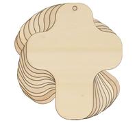 10x Wooden Cross Rounded Plain Craft Shape 3mm Ply Christian Youthwork(18 x 14.8cm,Hole Top Centre)