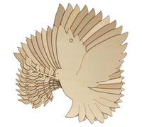 10x Wooden Dove Flying with Olive Branch Craft Shape 3mm Ply Birds Shape(8 x 8cm,Hole Top Centre)