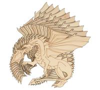 10x Wooden Dragon Rearing Breathing Fire Craft Shape Fantasy Mythology(8 x 10.9cm,No Hole)