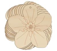 10x Wooden Forget Me Not Head Acurate Craft Shape 3mm Ply Flowers Plants(15 x 15cm,Hole Top Centre)