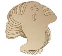 10x Wooden Ghost Scary Comic Howling Craft Shapes 3mm Plywood Halloween(4 x 3.6cm,Hole Top Centre)